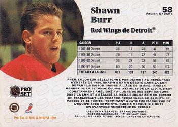 1991-92 Pro Set French #58 Shawn Burr Back