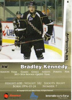 2013-14 Charlottetown Islanders (QMJHL) #5 Bradley Kennedy Back