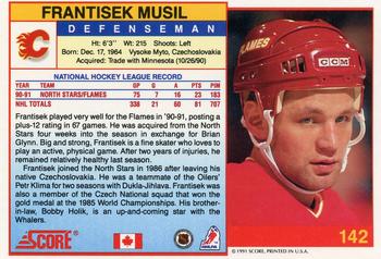 1991-92 Score Canadian English #142 Frank Musil Back