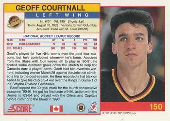 1991-92 Score Canadian English #150 Geoff Courtnall Back
