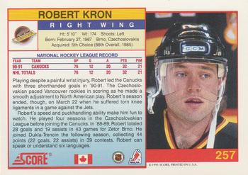 1991-92 Score Canadian English #257 Robert Kron Back