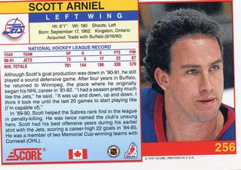 1991-92 Score Canadian English #256 Scott Arniel Back