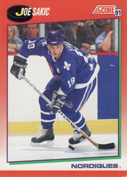 1991-92 Score Canadian English #25 Joe Sakic Front