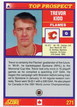 1991-92 Score Canadian English #271 Trevor Kidd Back