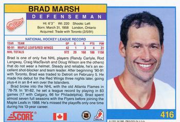 1991-92 Score Canadian English #416 Brad Marsh Back