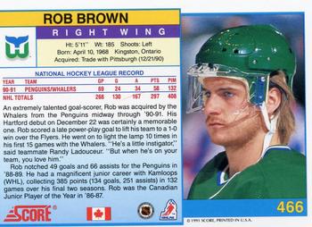 1991-92 Score Canadian English #466 Rob Brown Back