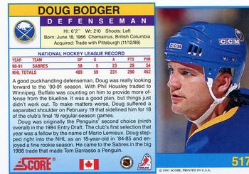 1991-92 Score Canadian English #517 Doug Bodger Back