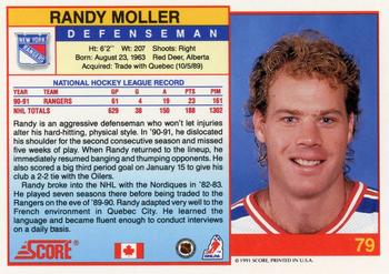 1991-92 Score Canadian English #79 Randy Moller Back