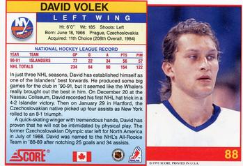 1991-92 Score Canadian English #88 David Volek Back