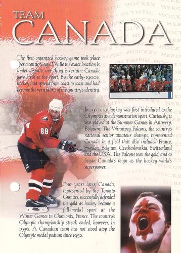 1997 Esso Olympic Hockey Heroes #5 Team Canada Front