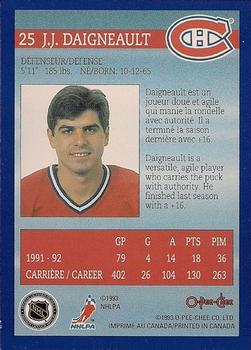 1992-93 O-Pee-Chee Montreal Canadiens Hockey Fest #25 J.J. Daigneault Back