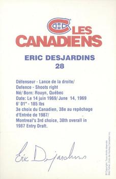 1988-89 Montreal Canadiens #NNO Eric Desjardins Back