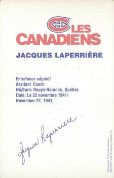 1988-89 Montreal Canadiens #NNO Jacques Laperriere Back