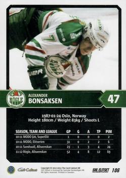 2012-13 SHL Elitset #106 Alexander Bonsaksen Back