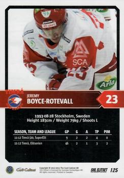 2012-13 SHL Elitset #125 Jeremy Boyce-Rotevall Back