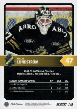 2012-13 SHL Elitset #146 Niklas Lundstrom Back