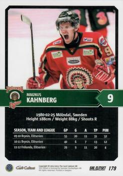 2012-13 SHL Elitset #179 Magnus Kahnberg Back