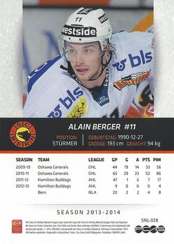 2013-14 PCAS Swiss National League #SNL-028 Alain Berger Back