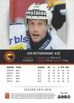 2013-14 PCAS Swiss National League #SNL-038 Ivo Rüthemann Back