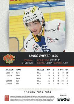 2013-14 PCAS Swiss National League #SNL-060 Marc Wieser Back