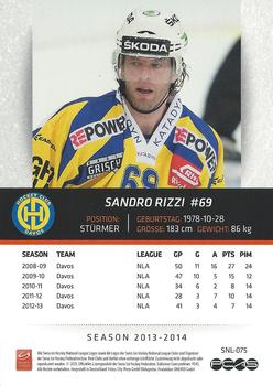 2013-14 PCAS Swiss National League #SNL-075 Sandro Rizzi Back