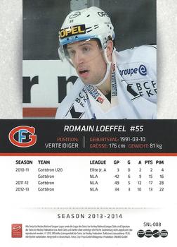 2013-14 PCAS Swiss National League #SNL-088 Romain Loeffel Back