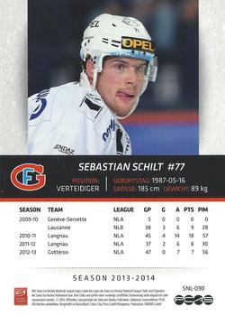 2013-14 PCAS Swiss National League #SNL-090 Sebastian Schilt Back
