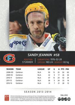 2013-14 PCAS Swiss National League #SNL-093 Sandy Jeannin Back