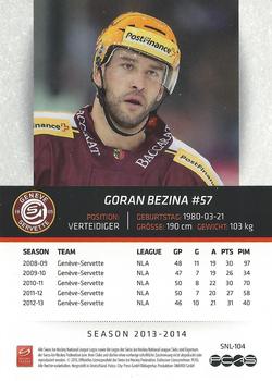 2013-14 PCAS Swiss National League #SNL-104 Goran Bezina Back