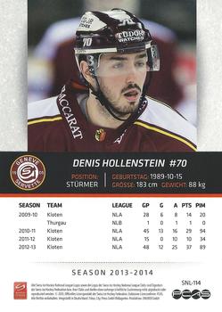 2013-14 PCAS Swiss National League #SNL-114 Denis Hollenstein Back