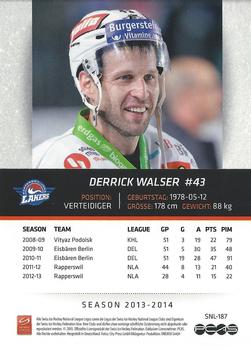 2013-14 PCAS Swiss National League #SNL-187 Derrick Walser Back