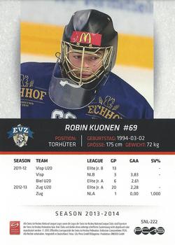2013-14 PCAS Swiss National League #SNL-222 Robin Kuonen Back