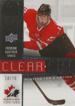 2014 Upper Deck Team Canada Juniors - Clear Cut Playing for a Nation #PFN-11 Frederik Gauthier Front