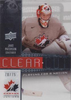 2014 Upper Deck Team Canada Juniors - Clear Cut Playing for a Nation #PFN-14 Jake Paterson Front