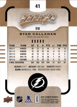 2015-16 Upper Deck MVP #41 Ryan Callahan Back