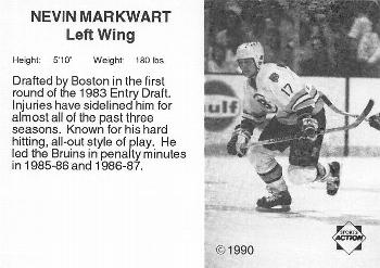 1990-91 Sports Action Boston Bruins #NNO Nevin Markwart Back