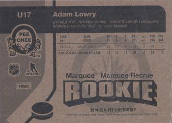 2014-15 Upper Deck - 2014-15 O-Pee-Chee Update Retro #U17 Adam Lowry Back