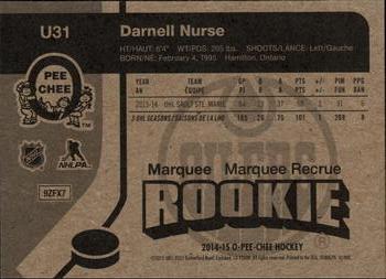2014-15 Upper Deck - 2014-15 O-Pee-Chee Update Retro #U31 Darnell Nurse Back