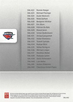 2011-12 PCAS Swiss National League #SNL-042 Checkliste Kloten Flyers Back
