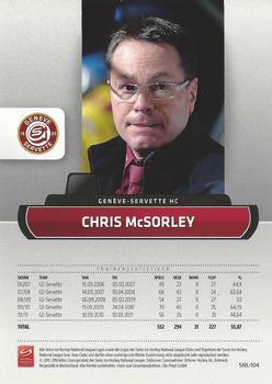 2011-12 PCAS Swiss National League #SNL-104 Chris McSorley Back