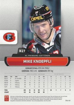 2011-12 PCAS Swiss National League #SNL-161 Mike Knoepfli Back
