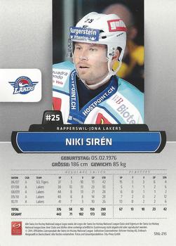 2011-12 PCAS Swiss National League #SNL-215 Niki Sirén Back
