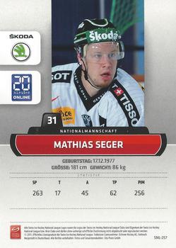 2011-12 PCAS Swiss National League #SNL-257 Mathias Seger Back