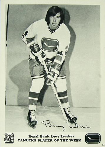 1971-72 Royal Bank Vancouver Canucks #14 Barry Wilkins Front