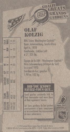 1998-99 Kraft / Post Collection - Oscar Mayer Goalie Greats #NNO Olaf Kolzig Back
