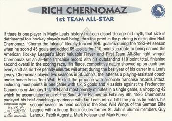 2000-01 St. John's Maple Leafs (AHL) #NNO Rich Chernomaz Back