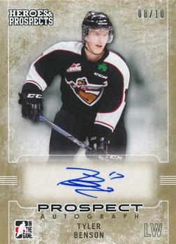 2014-15 In The Game Heroes & Prospects - Prospect Autographs Gold #90 Tyler Benson Front