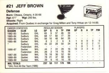 1989-90 Kodak St. Louis Blues #NNO Jeff Brown Back