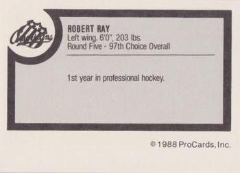 1988-89 ProCards Rochester Americans (AHL) #NNO Rob Ray Back