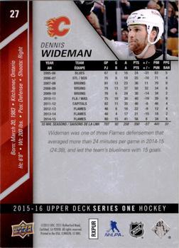 2015-16 Upper Deck #27 Dennis Wideman Back